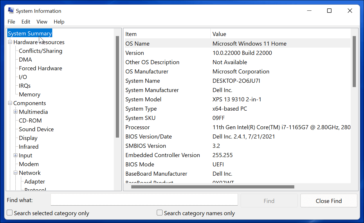 System Summary