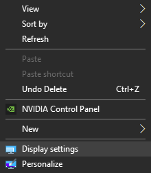 Display settings option