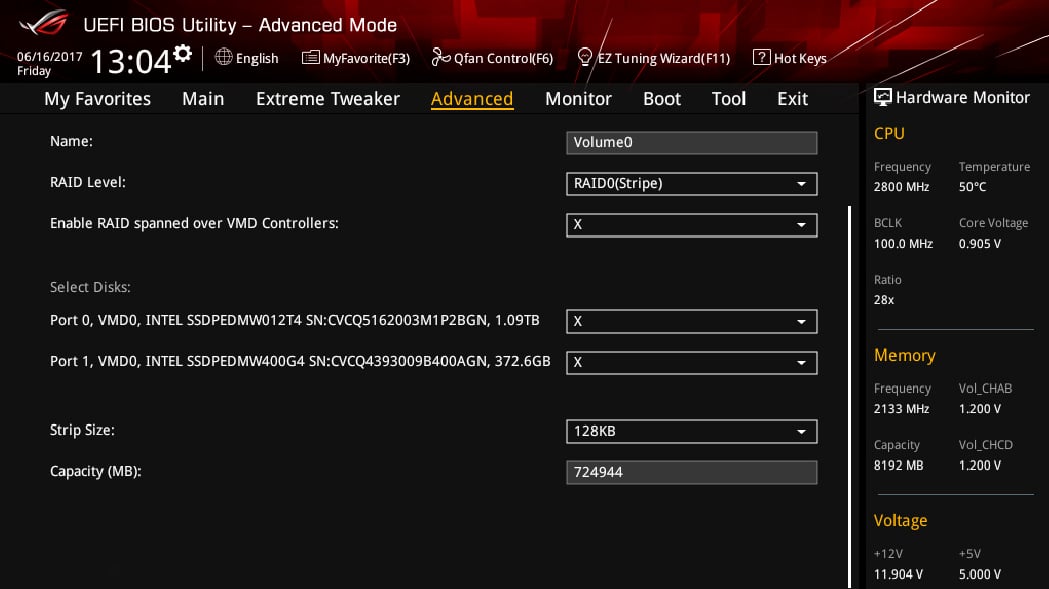 Asus BIOS Raid Configuration