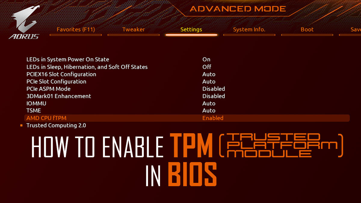 How To Enable TPM (2.0) In BIOS