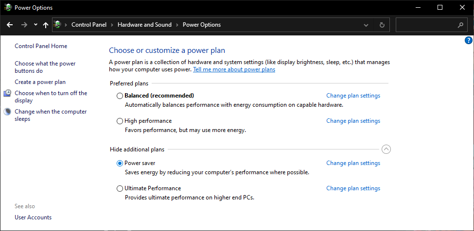 PC’s Power Plan