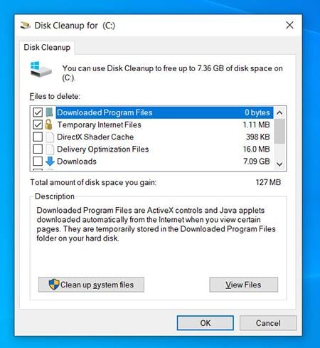 Disk cleanup